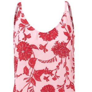 CAbi Item #5533 Pink Red Adore Floral Spaghetti Strap Cami Blouse Medium NWOT